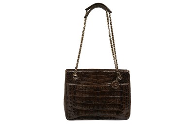 Lot 1249 - Chanel Brown Alligator Shoulder Bag