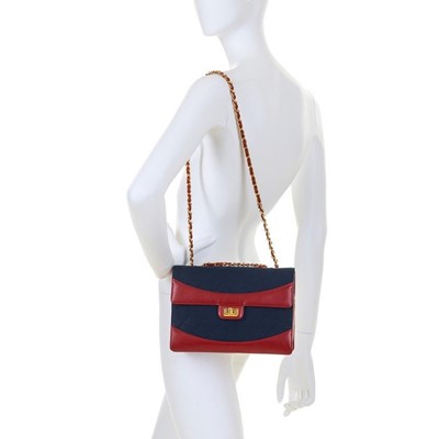 Lot 2 - Chanel Bicolour Jersey Flap Bag