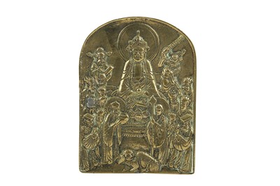 Lot 503 - A CHINESE BRONZE BUDDHIST PLAQUE.