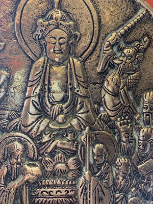 Lot 503 - A CHINESE BRONZE BUDDHIST PLAQUE.