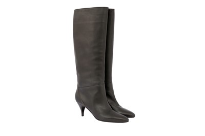 Lot 558 - Hermes Black Heeled Long Boots - Size 39