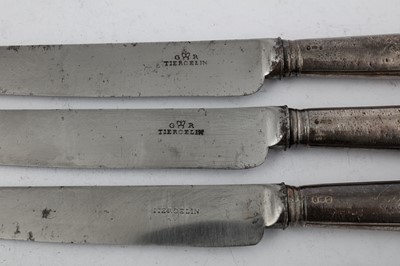 Lot 74 - A set of fifteen George III sterling silver table knives, London 1795 by John Tatum Snr & John Tatum Jnr