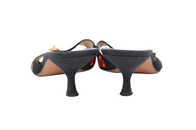 Lot 480 - Christian Dior Black Floral Lock and Key Mules - Size 39.5