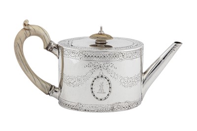 Lot 439 - A George III sterling silver teapot, London 1779 by Thomas Daniell