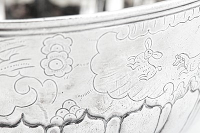 Lot 239 - An 18th century Spanish Colonial silver twin handled bowl, Guatemala circa 1770