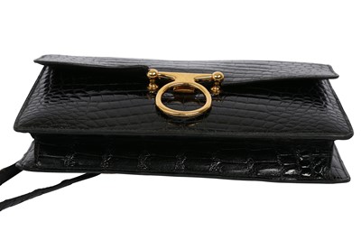 Lot 1263 - Hermes Black Crocodile Sac Ring Bag