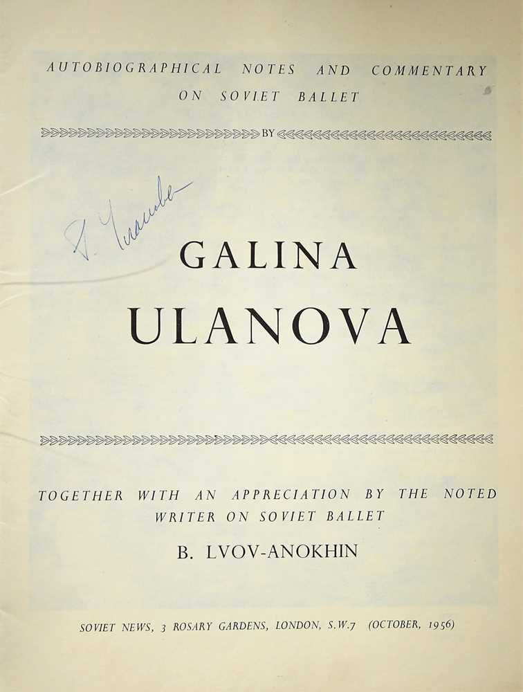 Lot 239 - Ulanova (Galina)