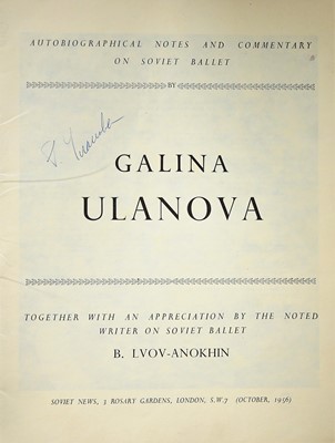 Lot 1572 - Ulanova (Galina)