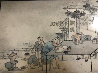 Lot 646 - TWO CHINESE INK PAINTINGS OF SCENES FROM THE ELEGANT GATHERING IN THE WESTERN GARDEN.