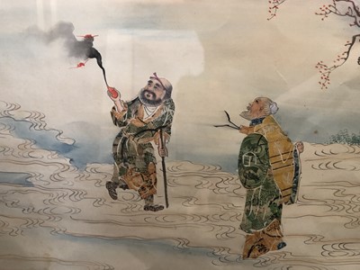 Lot 646 - TWO CHINESE INK PAINTINGS OF SCENES FROM THE ELEGANT GATHERING IN THE WESTERN GARDEN.