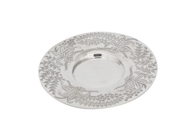 Lot 375 - A Victorian sterling silver and frosted glass butter dish, London 1870/71 by Thomas Bradbury & Sons