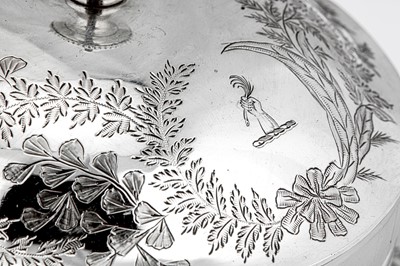 Lot 375 - A Victorian sterling silver and frosted glass butter dish, London 1870/71 by Thomas Bradbury & Sons