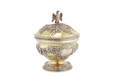 Lot 460 - A George II sterling silver gilt covered sugar bowl or vase, London 1746 by Samuel Taylor (reg. 3rd May 1744)