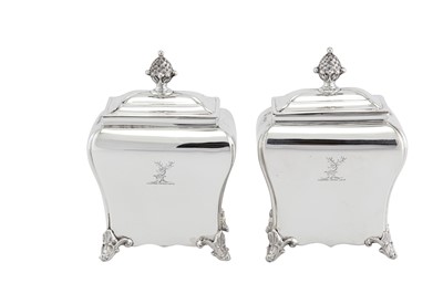 Lot 367 - A pair of Victorian sterling silver tea caddies, Sheffield 1841 by Henry Wilkinson & Co