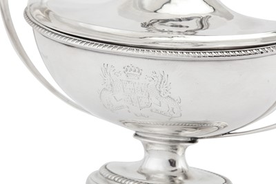 Lot 448 - A set of four George III sterling silver sauce tureens, London 1797 by Paul Storr (1771-1844, first reg. 12th Jan 1793)