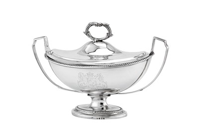 Lot 448 - A set of four George III sterling silver sauce tureens, London 1797 by Paul Storr (1771-1844, first reg. 12th Jan 1793)