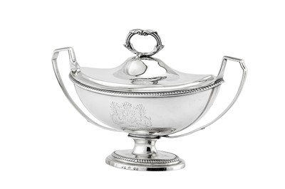 Lot 448 - A set of four George III sterling silver sauce tureens, London 1797 by Paul Storr (1771-1844, first reg. 12th Jan 1793)
