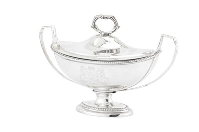 Lot 448 - A set of four George III sterling silver sauce tureens, London 1797 by Paul Storr (1771-1844, first reg. 12th Jan 1793)