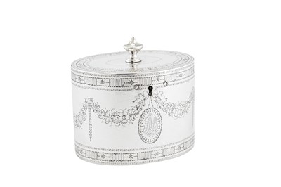 Lot 438 - A George III sterling silver double tea caddy, London 1780 by John Denzilow (reg. 27th October 1774)