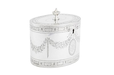 Lot 438 - A George III sterling silver double tea caddy, London 1780 by John Denzilow (reg. 27th October 1774)
