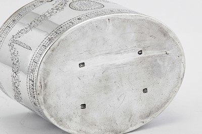 Lot 438 - A George III sterling silver double tea caddy, London 1780 by John Denzilow (reg. 27th October 1774)