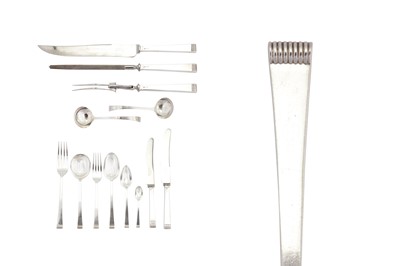 Lot 286 - A George V modernist sterling silver table service of flatware / canteen, Sheffield 1961 by Cooper Brothers and Sons