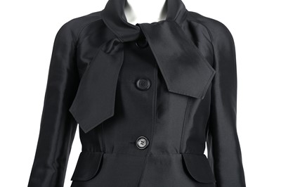 Lot 434 - Celine Black Silk Skirt Suit - Size 38