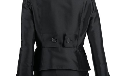Lot 434 - Celine Black Silk Skirt Suit - Size 38