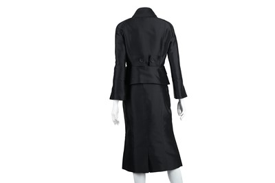 Lot 434 - Celine Black Silk Skirt Suit - Size 38