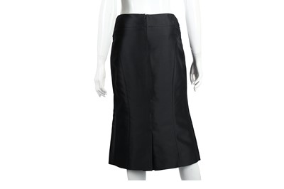 Lot 434 - Celine Black Silk Skirt Suit - Size 38