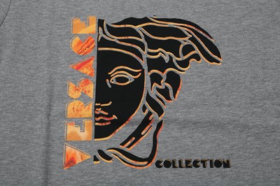 Lot 1341 - Versace Collection Grey Medusa Logo T-Shirt - Size M