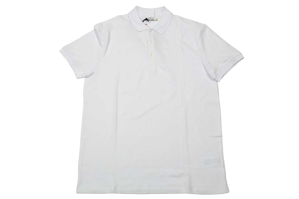 Lot 1289 - Versace Collection White Medusa Logo Polo Shirt - Size L