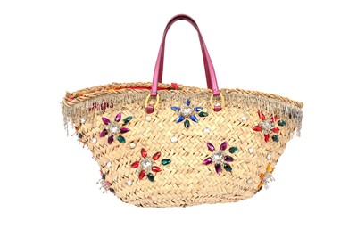Lot 235 - Dolce & Gabbana Raffia Embellished Basket Bag