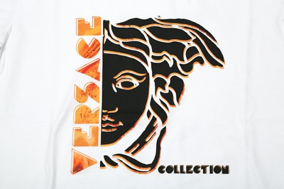 Lot 1212 - Versace Collection White Medusa Logo T-Shirt - Size M