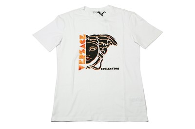 Lot 1213 - Versace Collection White Medusa Logo T-Shirt - Size L
