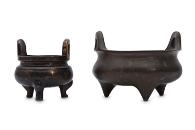 Lot 502 - TWO CHINESE BRONZE INCENSE BURNERS.