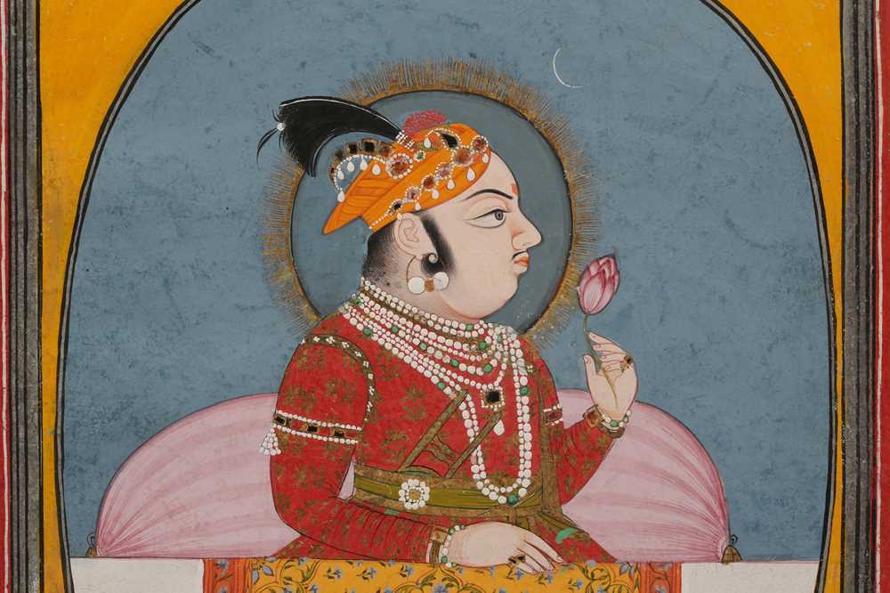 Lot 377 - A PORTRAIT OF MAHARANA RAJ SINGH II OF MEWAR