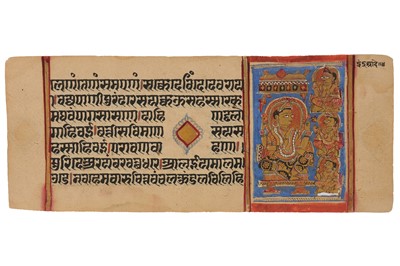 Lot 380 - SEVEN ILLUSTRATED LOOSE FOLIOS FROM A JAIN MANUSCRIPT