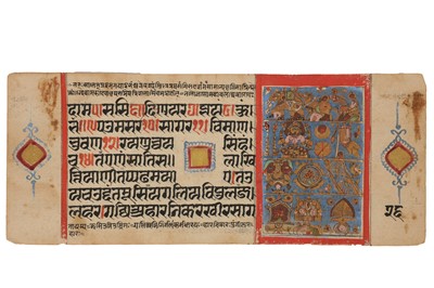 Lot 380 - SEVEN ILLUSTRATED LOOSE FOLIOS FROM A JAIN MANUSCRIPT