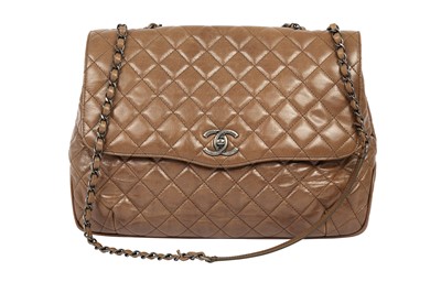 Lot 180 - Chanel Brown Large Single Flap Bag