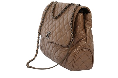 Lot 180 - Chanel Brown Large Single Flap Bag