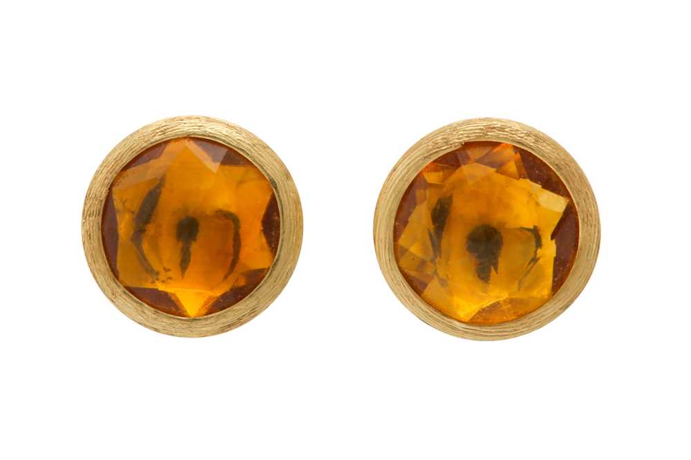 Lot 1216 - Marco Bicego | A pair of gold and citrine earstuds