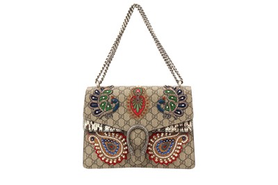 Lot 162 - Gucci Beige GG Supreme Embellished Dionysus Bag