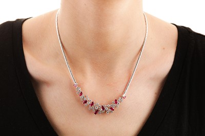 Lot 6 - A ruby and diamond necklace
