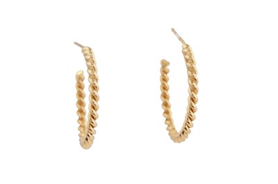 Lot 100 - A pair of hoop earrings, by Tiffany & Co.