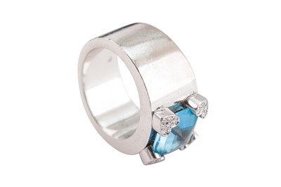 Lot 1247 - Chopard | A blue topaz and diamond ring