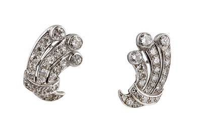 Lot 172 - A pair of diamond earrings, circa 1935