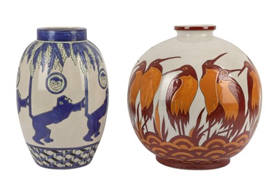 Lot 23 - KERALOUVE LA LOUVIERE: two Belgian contemporary pottery vases