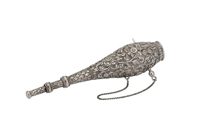 Lot 117 - A late 19th century Anglo – Indian unmarked silver posy holder, Cutch circa 1880