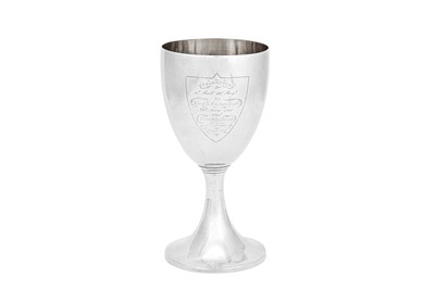 Lot 126 - A mid-19th century Indian Colonial silver standing cup, Calcutta circa 1867 by Robert Hamilton & Co